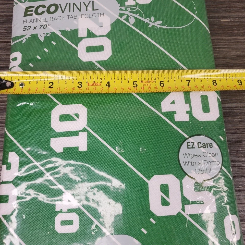 Football Field Tablecloth ECO Vinyl w/ Flannel Back 52